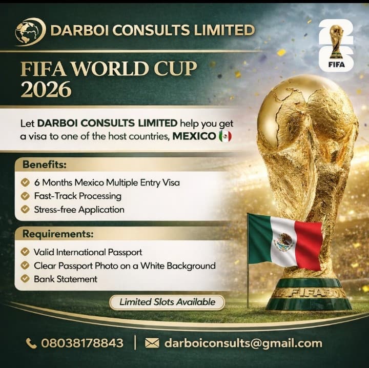 FIFA World Cup 2026 — Mexico Visa flyer