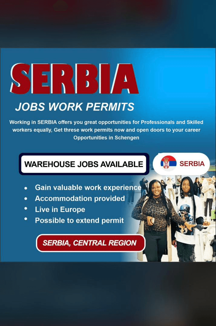 Serbia — Warehouse Jobs & Work Permits flyer