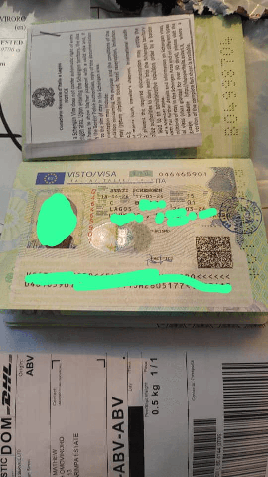 Italy — Schengen Tourist Visa & Delivery
